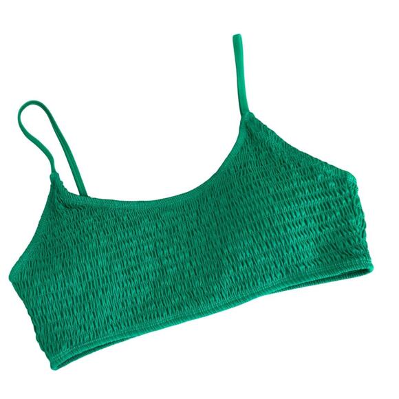 Cabana Del Sol Other - Cabana Del Sol Ruched Green Bikini Swim Top Women's Size L